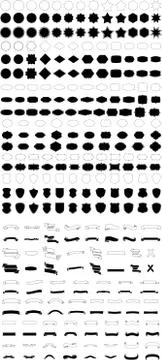 Set of different type elements for building logos Stock Illustration