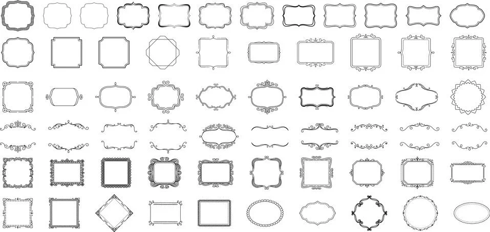 Set of different type elements for building logos Stock Illustration