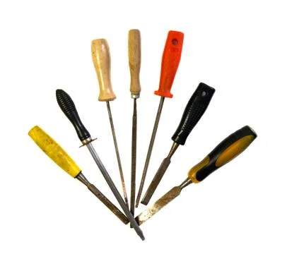 A set of different types of chisels and files. Stock Photos