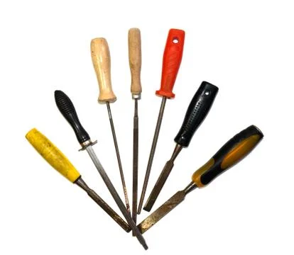 A set of different types of chisels and files. Stock Photos