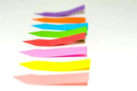 Set of different types of colorful sticky note isolated on white background. 스톡 사진