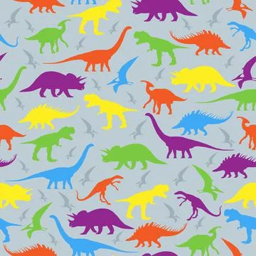 A set with different types of dinosaurs. Illustrazione stock