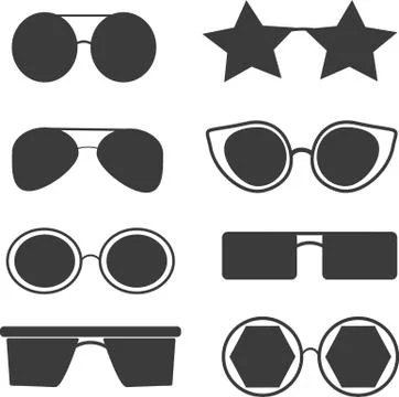 Set of different types of glasses Stock Illustration