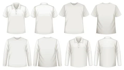 Set of different types of shirt in same color Stock Illustration
