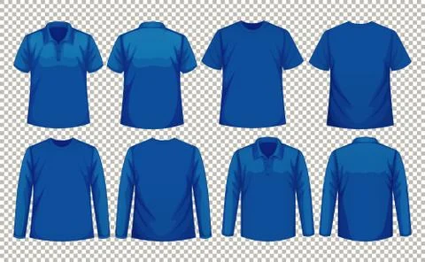 Set of different types of shirt in same color Stock Illustration