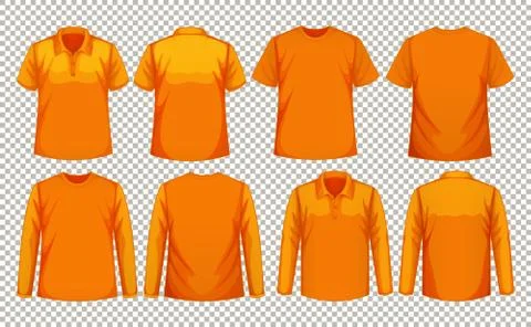 Set of different types of shirt in same color Stock Illustration