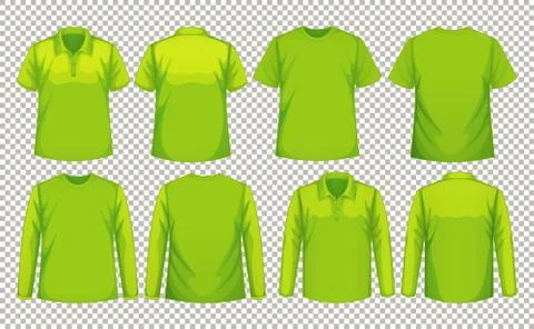 Set of different types of shirt in same color Illustrazione stock