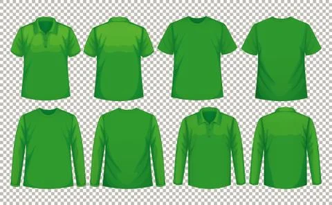 Set of different types of shirt in same color Stock Illustration