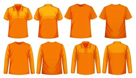 Set of different types of shirt in same color Stock Illustration