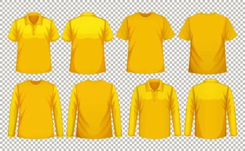 Set of different types of shirt in same color Illustrazione stock