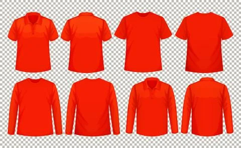 Set of different types of shirt in same color 스톡 일러스트
