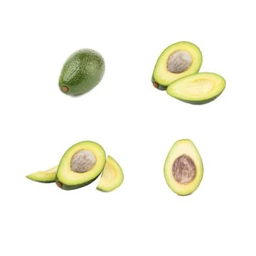 Set of different variations of green avocado Stockfoto's