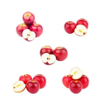 Set of different variations of red apples 写真素材