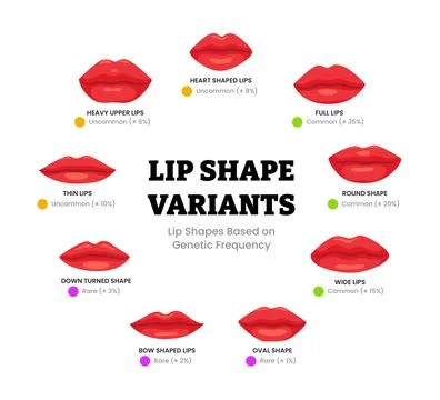Set of different various types of woman Lips Shape collection, Set of vecto.. Stock Illustration