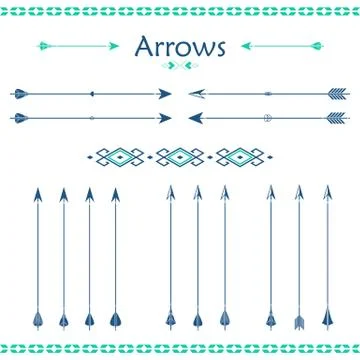 Set of different vector arrows Stock Illustration