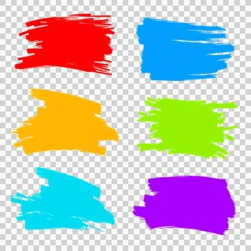 Set of different vector brush grunge design elements. Stock Illustration