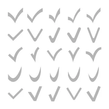 Set of Different Vector Check Marks Stock Illustration
