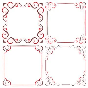 Set of different vector decorative frames Stock Illustration