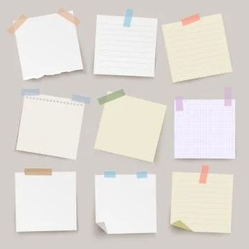 Set of different vector note papers. - Illustration Stock Illustration