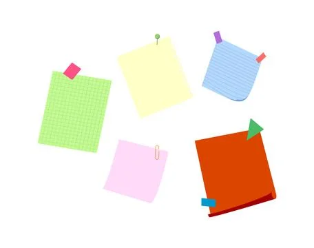 Set of different vector note papers. Stock Illustration
