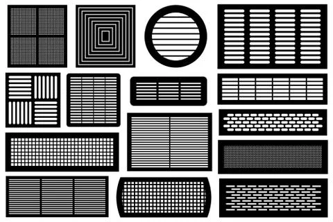 Set of different ventilations grilles Ilustración de archivo
