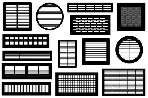 Set of different ventilations grilles Ilustración de archivo