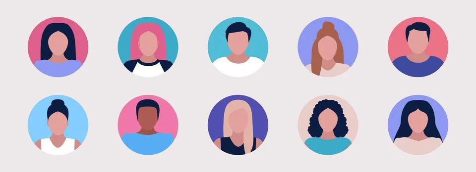 Set of different views of people Stock Illustration