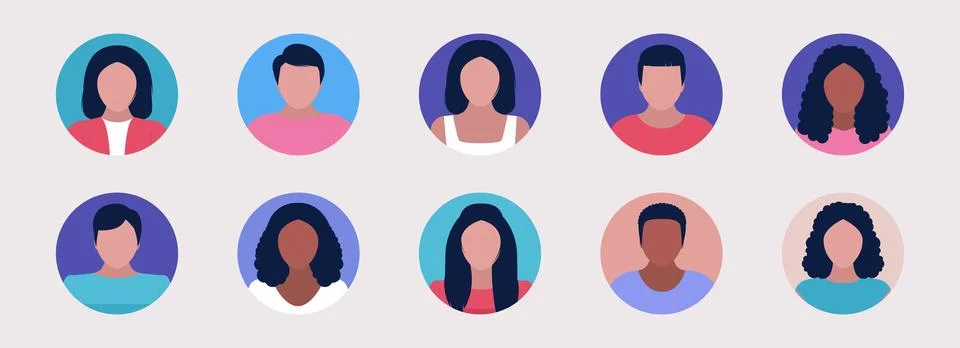 Set of different views of people Stock Illustration