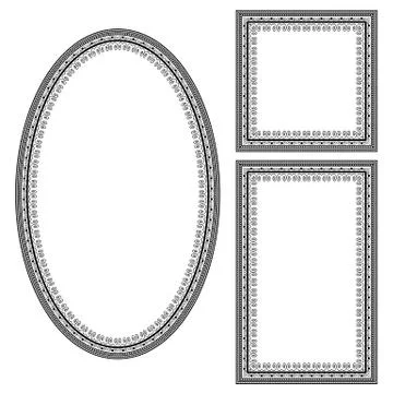 Set of Different Vintage Frames Stock Illustration