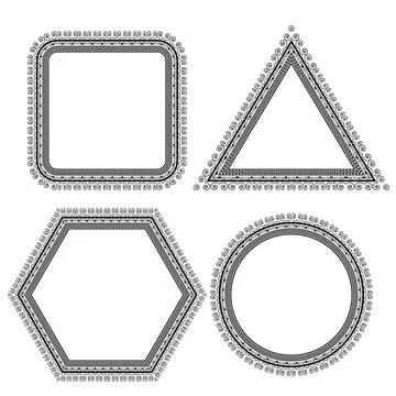 Set of Different Vintage Frames Set of Different Vintage Frames Isolated o... Foto stock