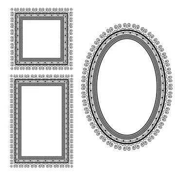 Set of Different Vintage Frames Set of Different Vintage Frames Isolated o... Stock Photos