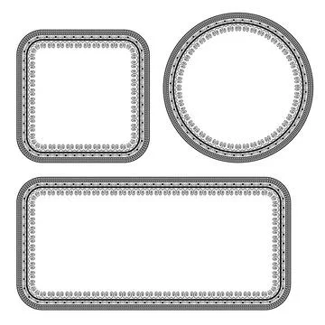 Set of Different Vintage Frames Set of Different Vintage Frames Isolated o... Stock Photos