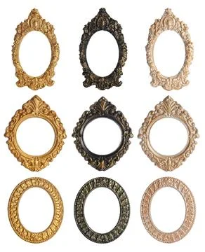 Set of different vintage frames on white background 스톡 사진
