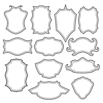 Set of Different Vintage Grey Frames Stock Illustration