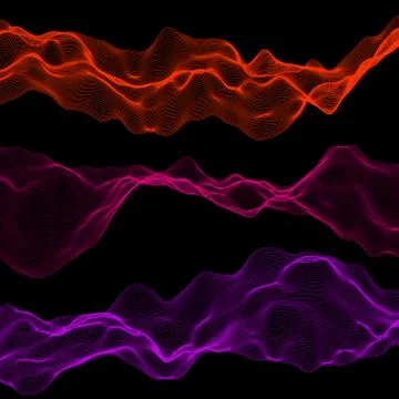 Set of different wave futuristic structures   - vector illutration Stock Illustration