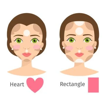 Set of different woman face types vector illustration character shapes girl Stock Illustration