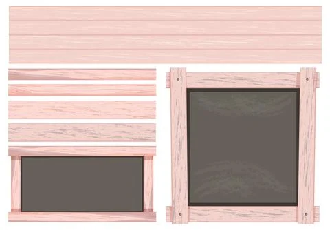 Set of different wooden boards Stock Illustration