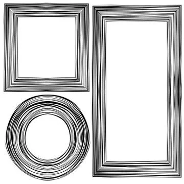 Set of Different Wooden Frames イラスト素材