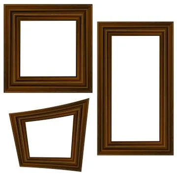 Set of Different Wooden Frames Stock Illustration
