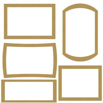 Set of Different Wooden Frames Isolated on White Background Stock Illustration