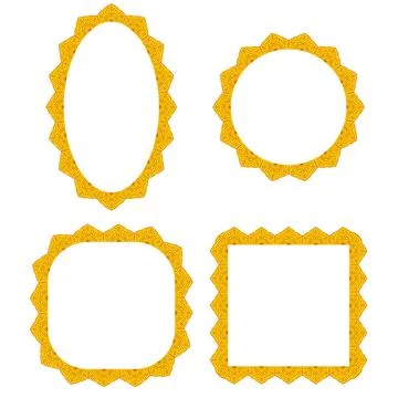 Set of Different Yellow Frames Set of Different Yellow Frames Isolated on ... Stock Photos