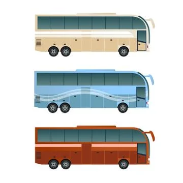 Set of diffirent buses Stock Illustration