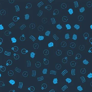 Set Digital alarm clock, Clock, speech bubble and  on seamless pattern. Vecto 스톡 일러스트