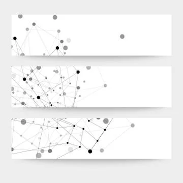 Set of digital backgrounds for communication, molecule structure vector Stock Illustration
