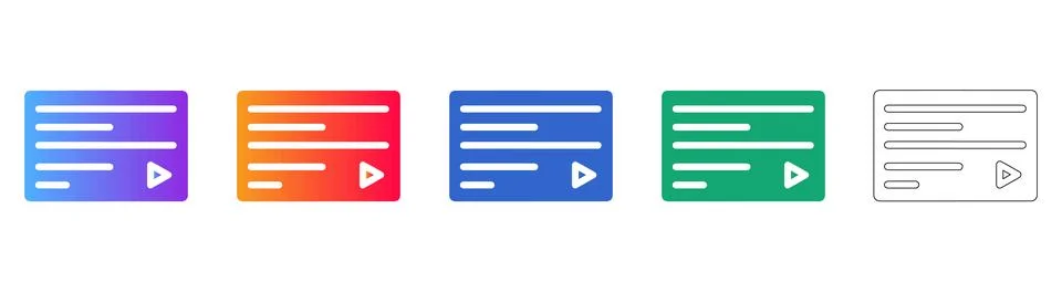 Set of Digital Content Playback Interface Icons 스톡 일러스트