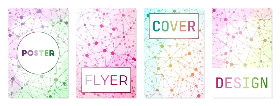 Set of digital covers. Can be used as cover, banner, flyer, poster, busines.. イラスト素材