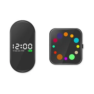 Set of digital devices, front view. 3D vector illustration. Illustrazione stock