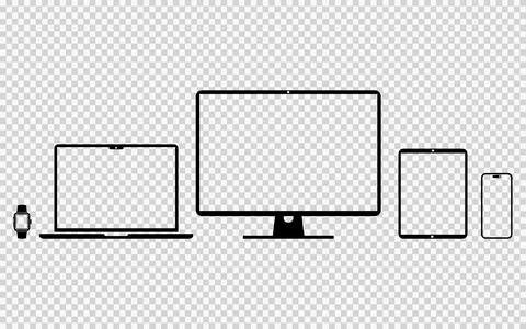 Set of digital devices icons Stock Illustration