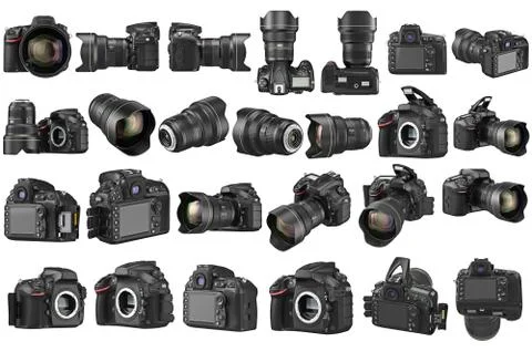 Set digital DSLR camera Stock-Illustration
