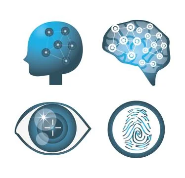 Set digital future technology connection Stock Illustration